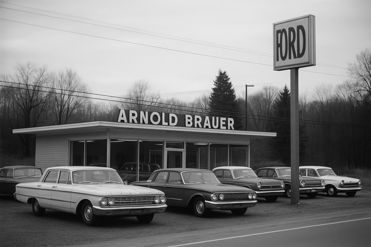 Arnold Brauer Ford Dealership in 1962